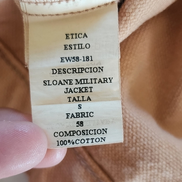 Etica Cropped Sloane Military Jacket Coffee color size small - Picture 9 of 9